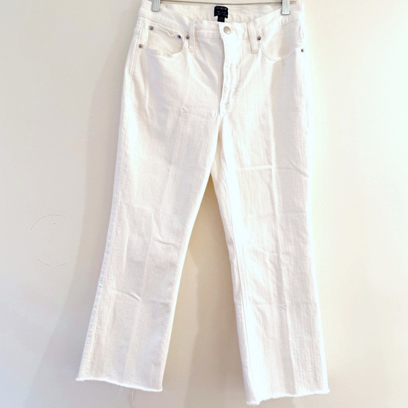 J. Crew Mid-Rise Flare Crop White Jeans - Picture 2 of 8